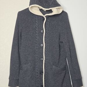 L.L. Bean Charcoal Jacket with Cream Fleece Lining